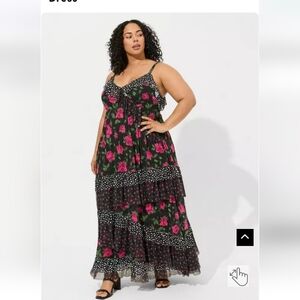 Floral Maxi Dress with Pink Accents Torrid 3x